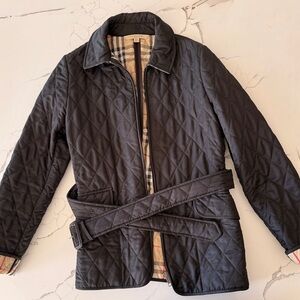 Burberry Black Quilted Jacket with Belt